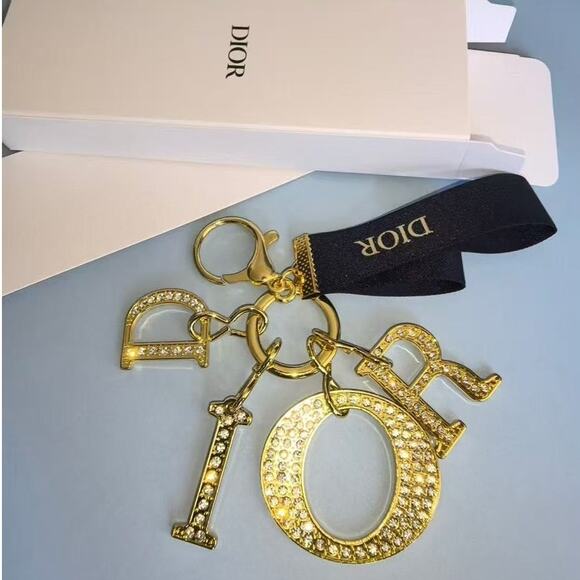 DIOR Rhinestone Letters Key Ring/ Bag Charm - Picture 1 of 1